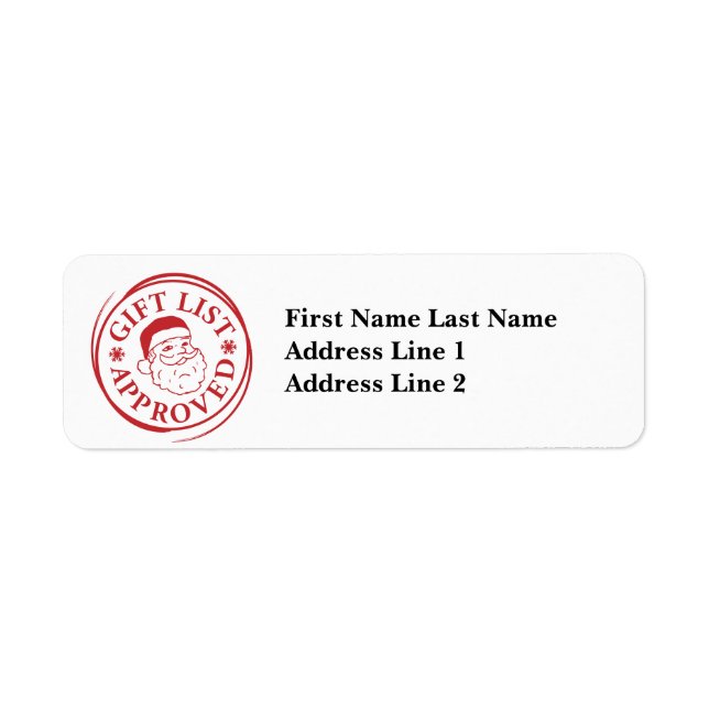 Santa Officiell List Jultomten Sticker Frimärke Returadress Etikett (Framsidan)