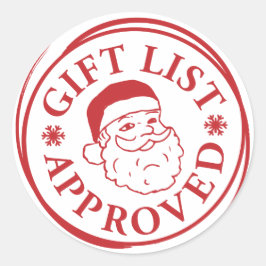 Santa Officiell List Jultomten Sticker Frimärke Runt Klistermärke