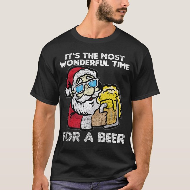 Santa öl t shirt (Framsida)