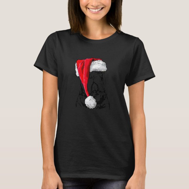 Santa Olde English Bulldog Christmas dog mom dog T Shirt (Framsida)