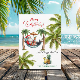 Santa on a Tropical Island Christmas Helg Vykort
