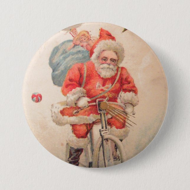 Santa on Bicylce Knapp (Framsida)