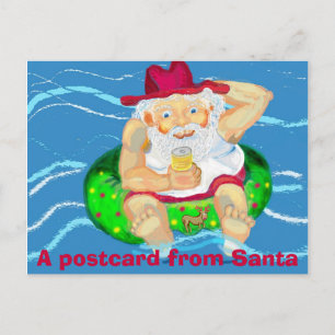 Santa on helgdagars helg vykort