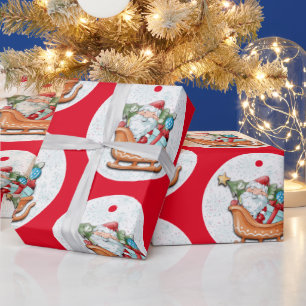 Santa on Red Presentpapper
