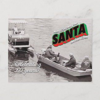 Santa on River Postcard 6 Vykort