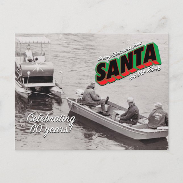 Santa on River Postcard 6 Vykort (Framsida)