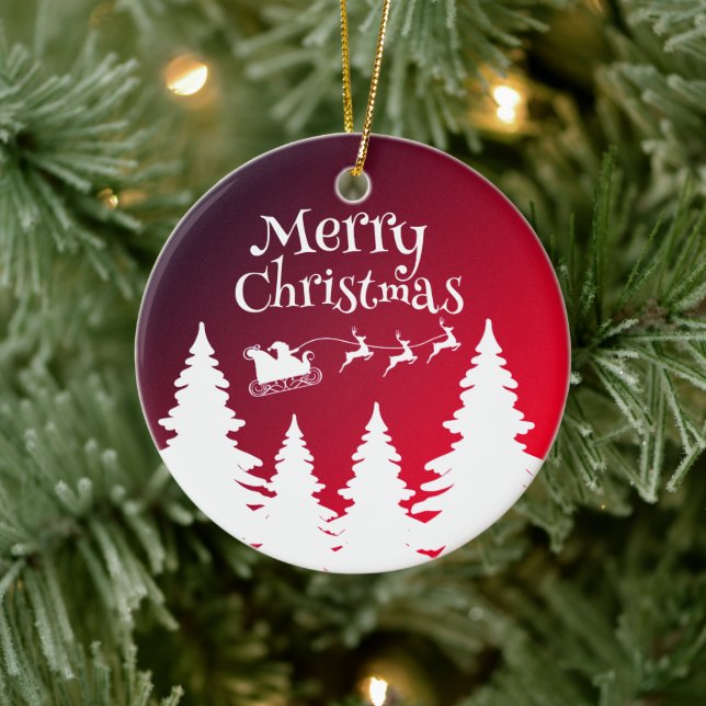 Santa on Sleigh Ornament - Festive Julgran (Träd)