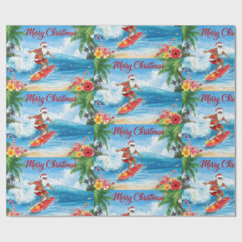Santa on the Waves Merry Christmas from the Coast Presentpapper