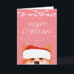 Santa Orange Corgi God jul Rosa Kort<br><div class="desc">Cute orange corgi illustration God jul-vycard God jul!</div>
