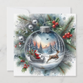 Santa ornamen Flat Holiday Card Julkort