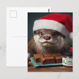 Santa Otter CBD Brownies Vykort