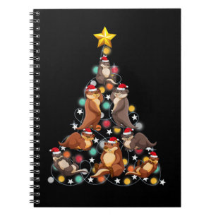 Santa Otters Julgran Funny Otter-jul Anteckningsbok