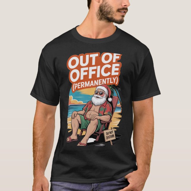 Santa Out of Office T Shirt (Framsida)