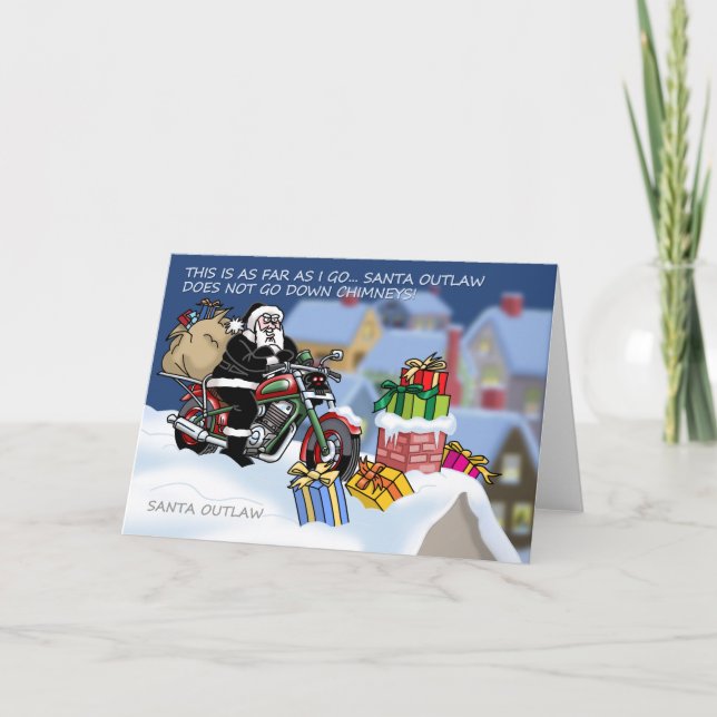 Santa Outlaw© Christmas Card (Chimney) Helgkort (Framsida)