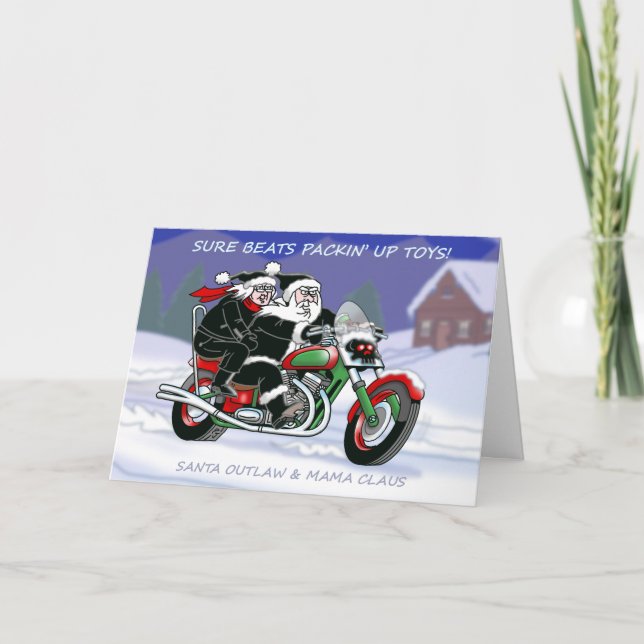 Santa Outlaw med Mama Claus julkort© Kort (Framsida)