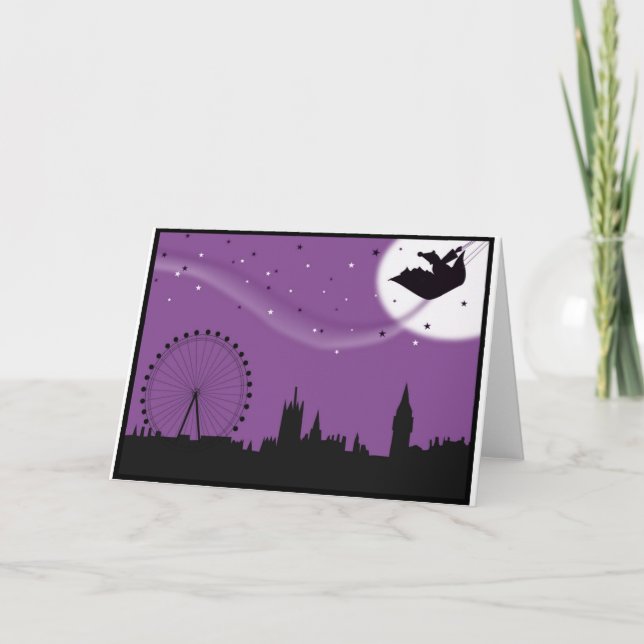 Santa over London - julkort Helgkort (Framsida)