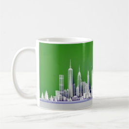 Santa Over New York City Christmas Green Mug Kaffemugg