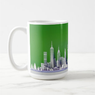 Santa över New York City julgrön mugg