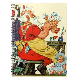 Santa på arbete anteckningsbok