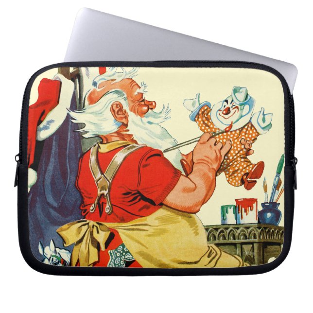 Santa på arbete laptop sleeve (Framsidan)