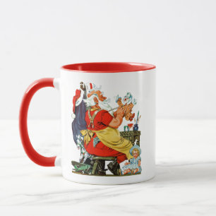 Santa på arbete mugg
