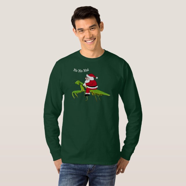 Santa på bönsyrsajulT-tröja T Shirt (Hel framsida)