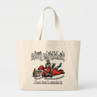 Santa på en böjapparat jumbo tygkasse