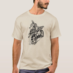 Santa på en motorcykeltröja t-shirt