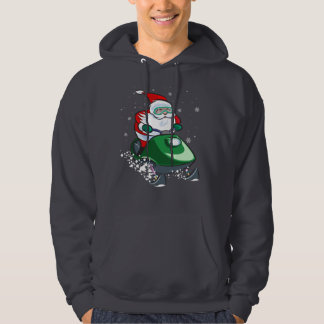 Santa på en SnowmobilejulHoodie Munkjacka