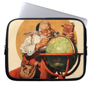 Santa på jordklotet laptop sleeve