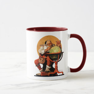 Santa på jordklotet mugg