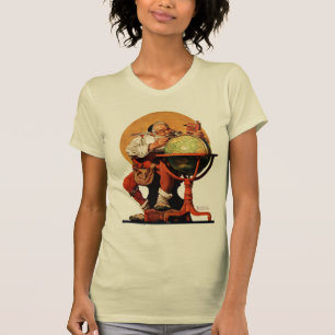 Santa på jordklotet t shirt