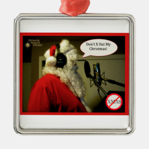 Santa på mic-prydnad julgransprydnad metall