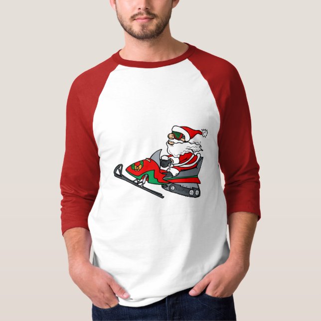 santa på snowmobile t-shirt (Framsida)