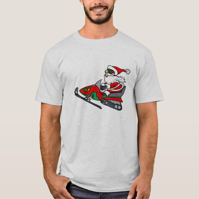 santa på snowmobile tröja (Framsida)