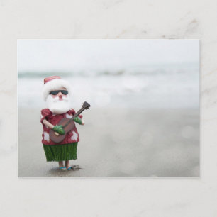 Santa på stranden helg vykort