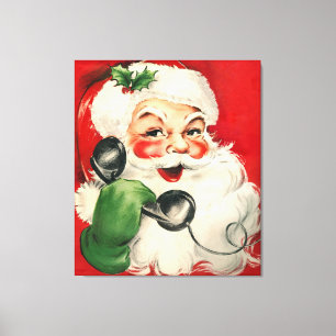Santa på telefonen canvastryck