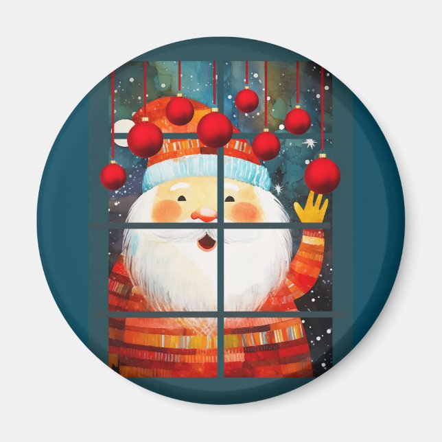 SANTA PÅ WINDOW HO HO HO MAGNET (Framsidan)