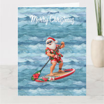 Santa Paddlebräda Tropisk Jul Hawaiianskt 