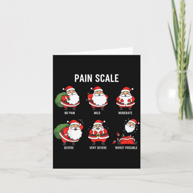 Santa Pain Scale Funny Christmas Design For Nurse  Kort (Framsida)