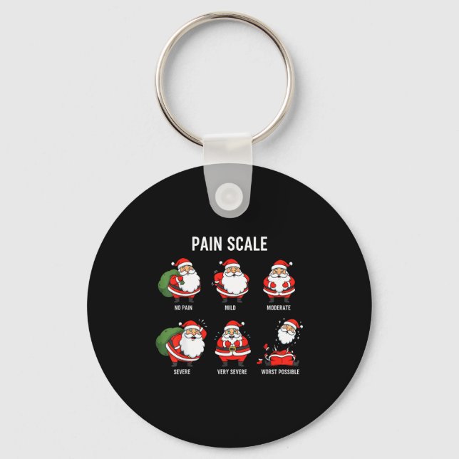 Santa Pain Scale Funny Christmas Design For Nurse  Nyckelring (Framsida)