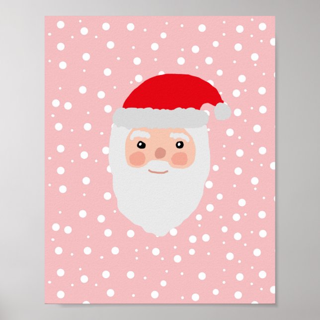 Santa Painting Jolly Illustration Art Poster (Framsidan)