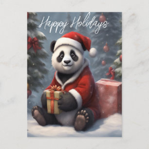Santa Panda Bear Helg Vykort