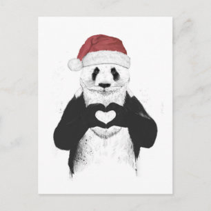 Santa panda helg vykort