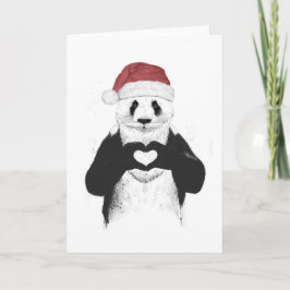 Santa panda helgkort
