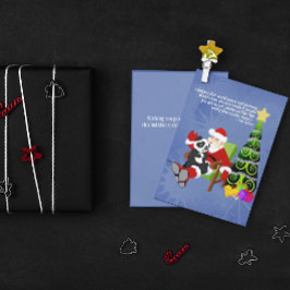 Santa Panda Platt Julkort