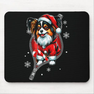 Santa Papillon Går Ut Jul Hundägare Familj Musmatta