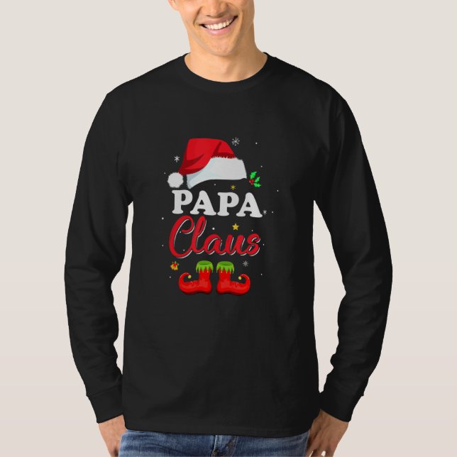 Santa Pappa Claus Matching Family Pajamas jul T Shirt (Framsida)