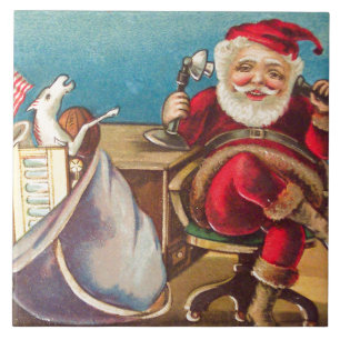 Santa påringning kakelplatta