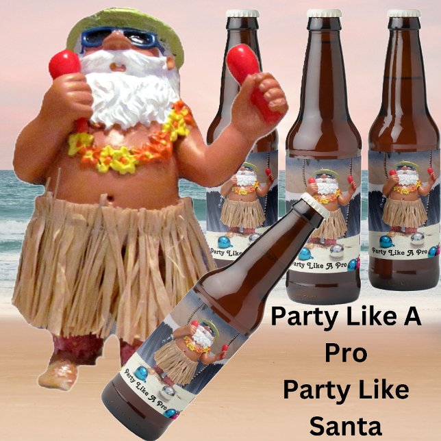Santa Party som ett ProBeer/Vin-märke Ölflaska Etikett (Skapare uppladdad)